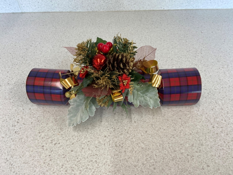 Christmas Cracker with Fresh Flowers